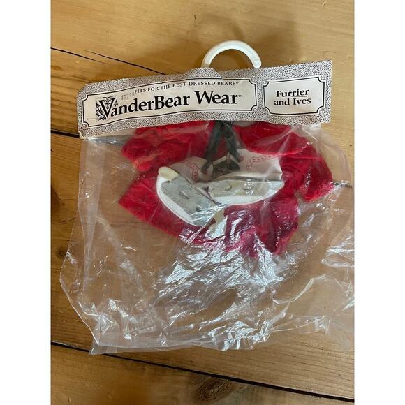 NEW! Vanderbear Wear Bear Outfit. Furrier & Ives. Ice Skating. Red Dress - Picture 1 of 3